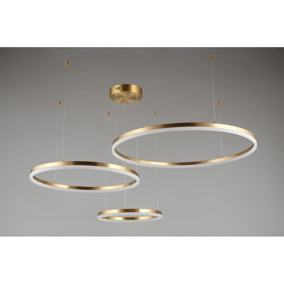 APL.049.03.115 Aployt Armel подвесной светодиодный светильник 3 кольца, 80/60/40см, 115W 4000K 6325Lm, латунь