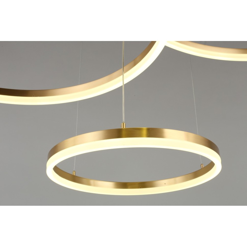 APL.049.03.115 Aployt Armel подвесной светодиодный светильник 3 кольца, 80/60/40см, 115W 4000K 6325Lm, латунь