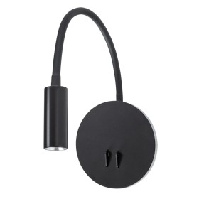 A8231AP-1BK ARTE LAMP Electra черное светодиодное бра для чтения, гибкая ножка, двойной свет, 2 выключателя, 9W, 3000K