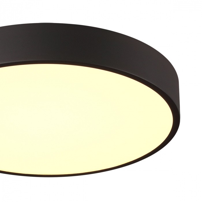 7756/48L SONEX MITRA Черный накладной/подвесной светодиодный светильник QUASAR - 2й свет LED (40W+8W) 3000K+3000K, металл/акрил, 50см диаметр