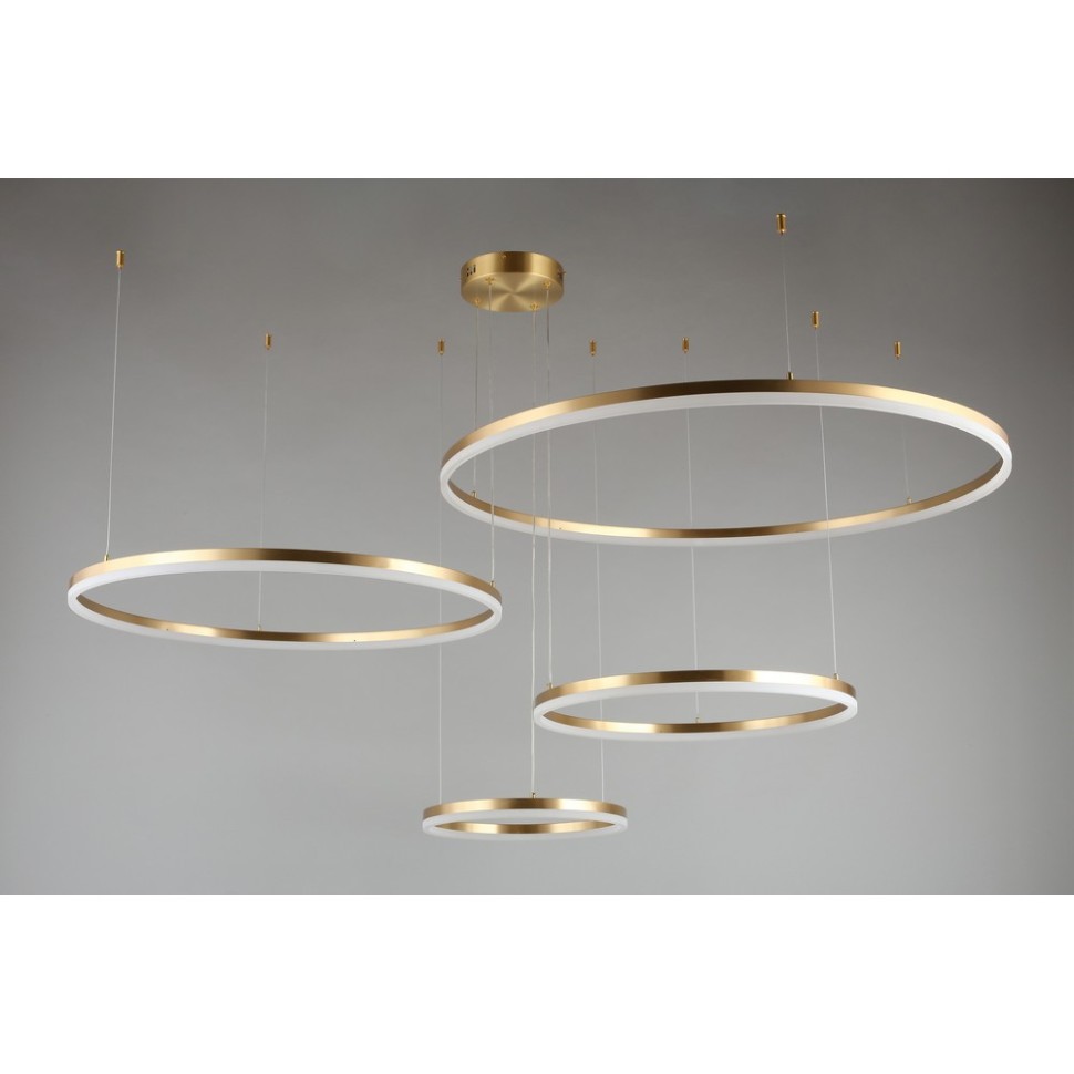 APL.049.03.175 Aployt Armel подвесной светодиодный светильник 4 кольца, 100/80/60/40см, 175W 4000K 9625Lm, латунь