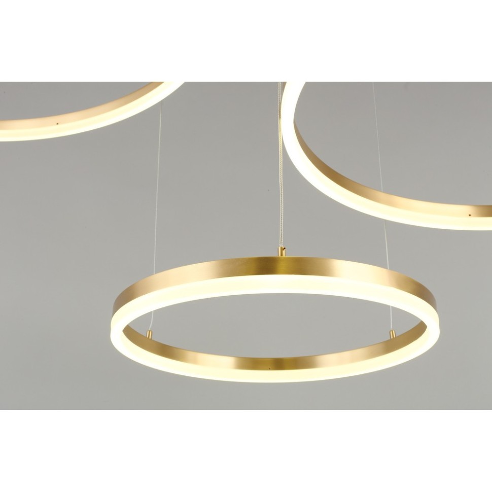 APL.049.03.175 Aployt Armel подвесной светодиодный светильник 4 кольца, 100/80/60/40см, 175W 4000K 9625Lm, латунь