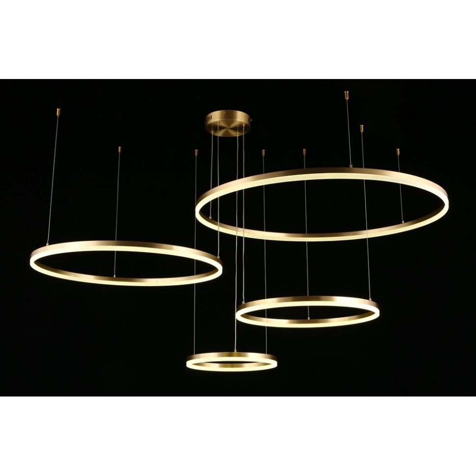 APL.049.03.175 Aployt Armel подвесной светодиодный светильник 4 кольца, 100/80/60/40см, 175W 4000K 9625Lm, латунь