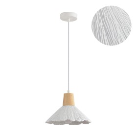 8352/1A LUMION Подвес EOLIANA белый/бежевый, металл/дерево/цемент, 25см диаметр