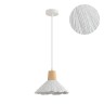 8352/1A LUMION Подвес EOLIANA белый/бежевый, металл/дерево/цемент, 25см диаметр