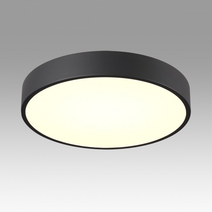 7756/36L SONEX MITRA Черный накладной/подвесной светодиодный светильник QUASAR - 2й свет LED (30W+6W) 3000K+3000K, металл/акрил, 40см диаметр