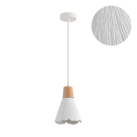 8352/1B LUMION Подвес EOLIANA белый/бежевый, металл/дерево/цемент, 16см диаметр