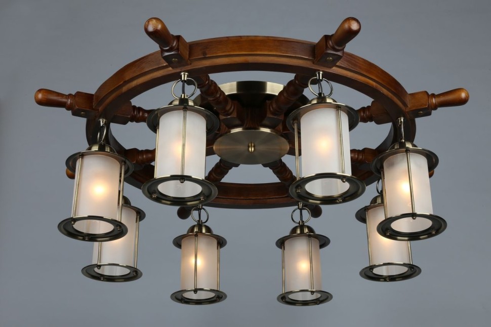 OML-50307-08 Omnilux Ferro Люстра потолочная в морском стиле Штурвал