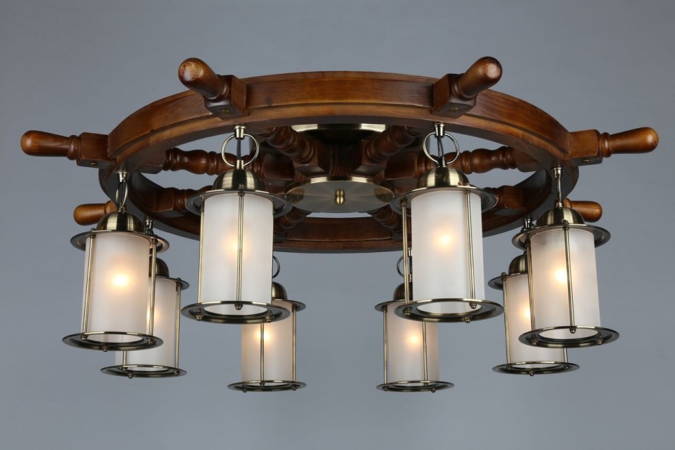 OML-50307-08 Omnilux Ferro Люстра потолочная в морском стиле Штурвал