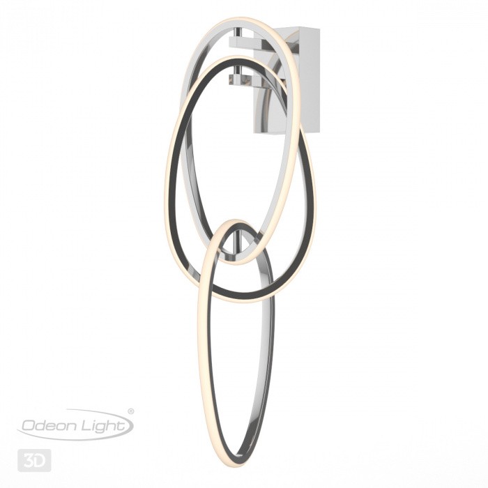 4891/33WL ODEON LIGHT EXCLUSIVE Настенный светодиодный светильник SPACE, 33W, 4000K, хром/акрил 