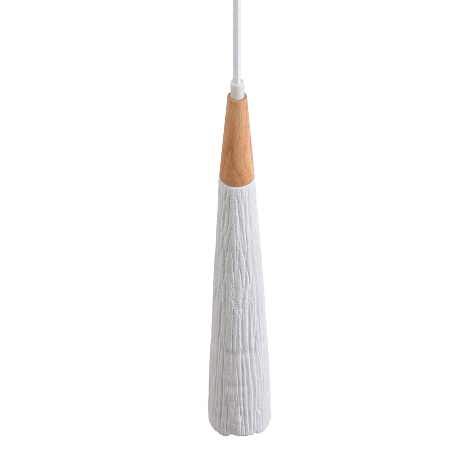 8352/1C LUMION Подвес EOLIANA белый/бежевый, металл/дерево/цемент, 7см диаметр, GU10*1*5W