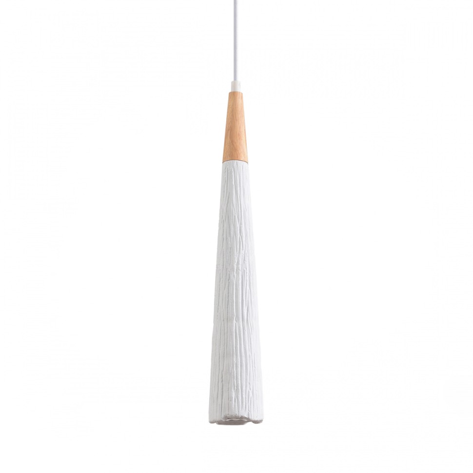 8352/1C LUMION Подвес EOLIANA белый/бежевый, металл/дерево/цемент, 7см диаметр, GU10*1*5W