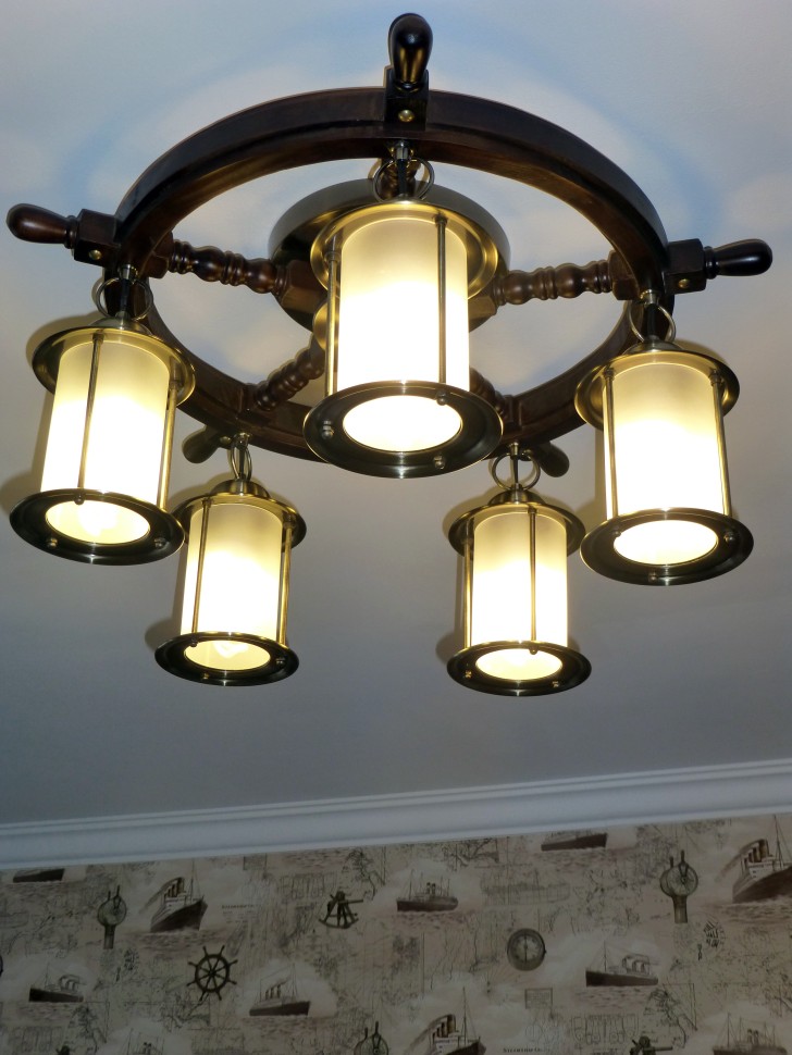 OML-50307-05 Omnilux Ferro морская потолочная люстра Штурвал