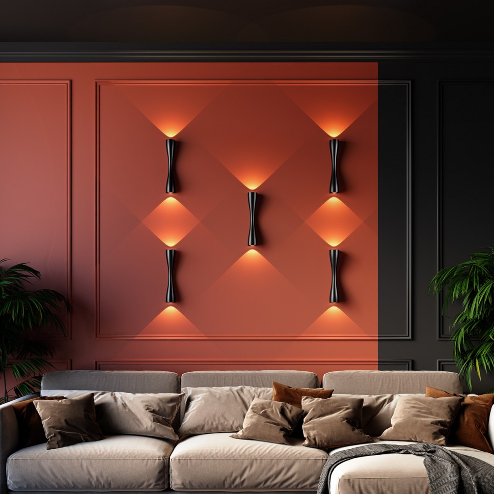 4291/10WL Odeon Light черная настенная LED подсветка ANIKA, 10W, 3000K