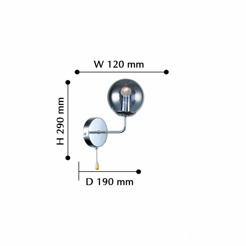 2345-1W F-PROMO бра с выключателем Modestus, хром
