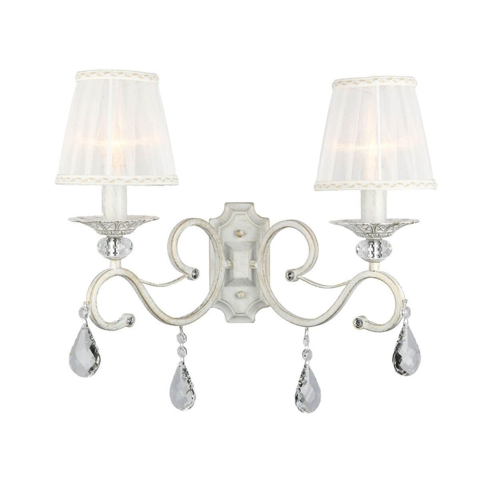 OML-79101-02 OMNILUX бра Belluno, белое с золотой патиной, E14*2*40W