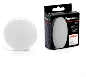 38202 Feron Лампа светодиодная LB-1508 GX53, 8W, 2700K