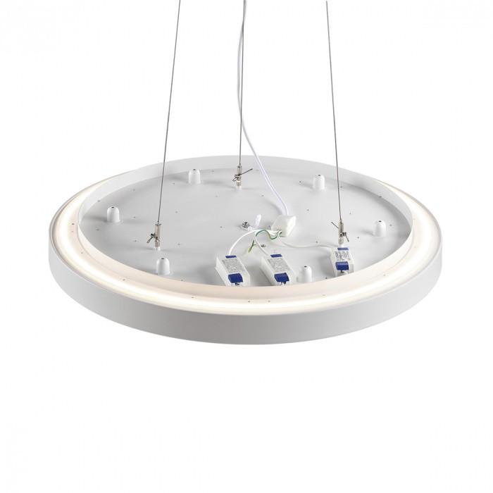 7755/92L SONEX MITRA Белый накладной/подвесной светодиодный светильник QUASAR - 2й свет LED (80W+12W) 3000K+3000K, металл/акрил, 80см диаметр