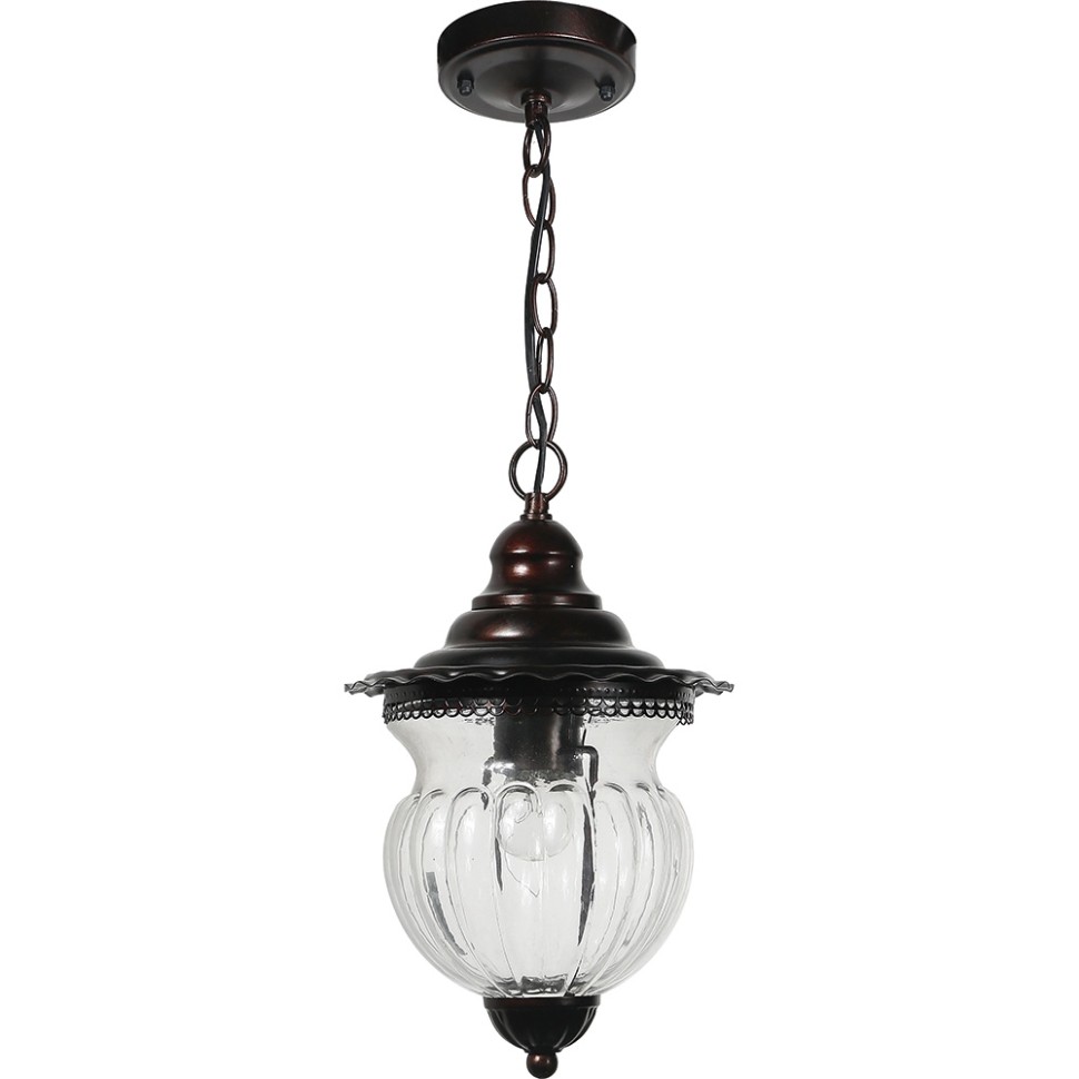 41172 FERON Подвесной уличный фонарь Флер, IP44, коричневый с патиной