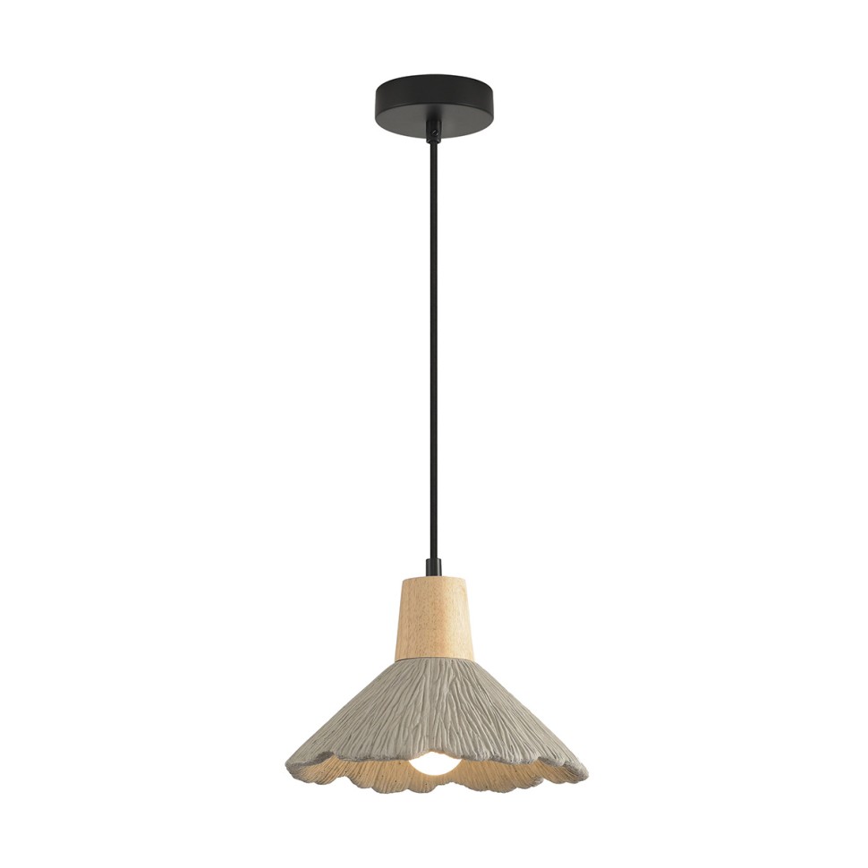 8351/1A LUMION Подвес EOLIANA серый/бежевый, металл/дерево/цемент, 25см диаметр