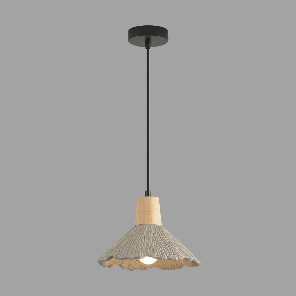 8351/1A LUMION Подвес EOLIANA серый/бежевый, металл/дерево/цемент, 25см диаметр
