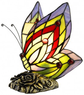 805-804-01 Velante настольная лампа Бабочка в стиле Тиффани
