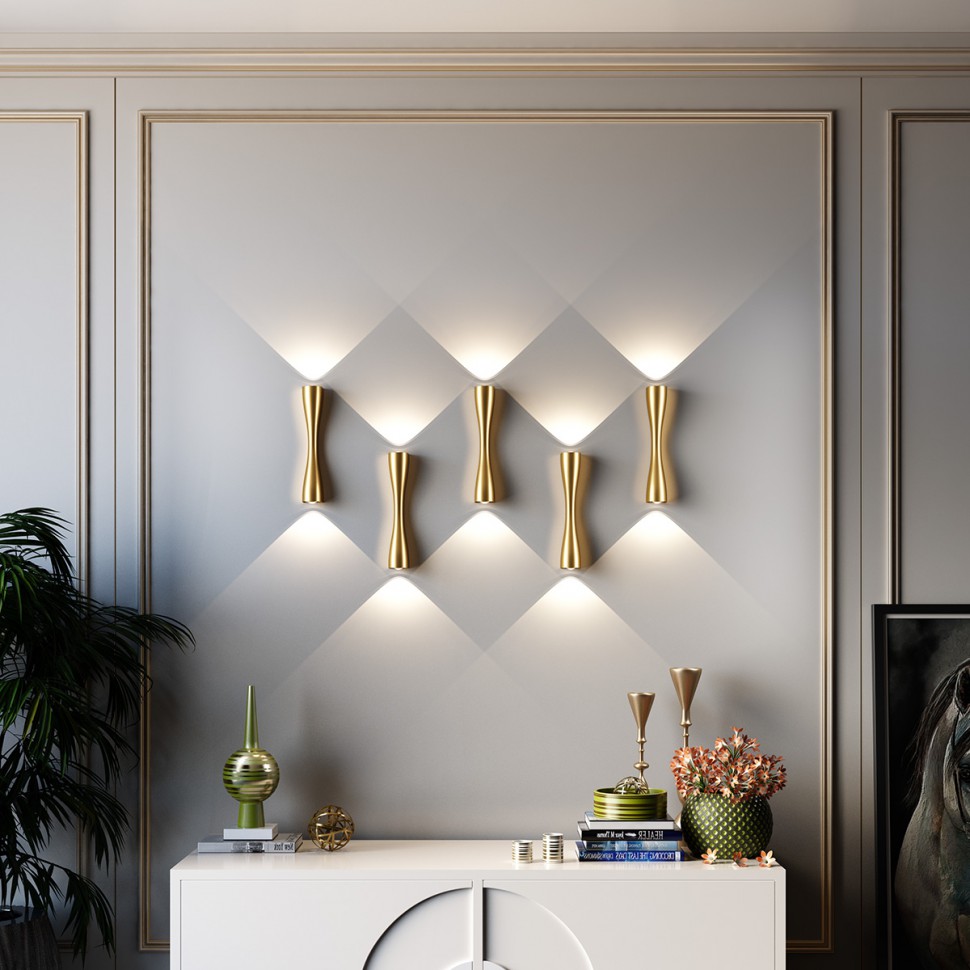 4292/10WL Odeon Light золотистая настенная LED подсветка ANIKA, 10W, 3000K