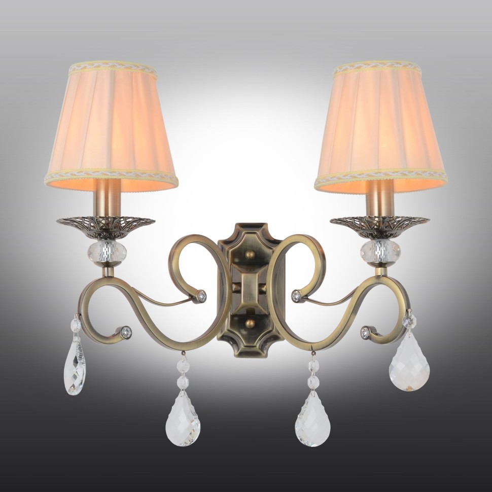 OML-79111-02 OMNILUX бра Belluno, бронза и бежевый, E14*2*40W