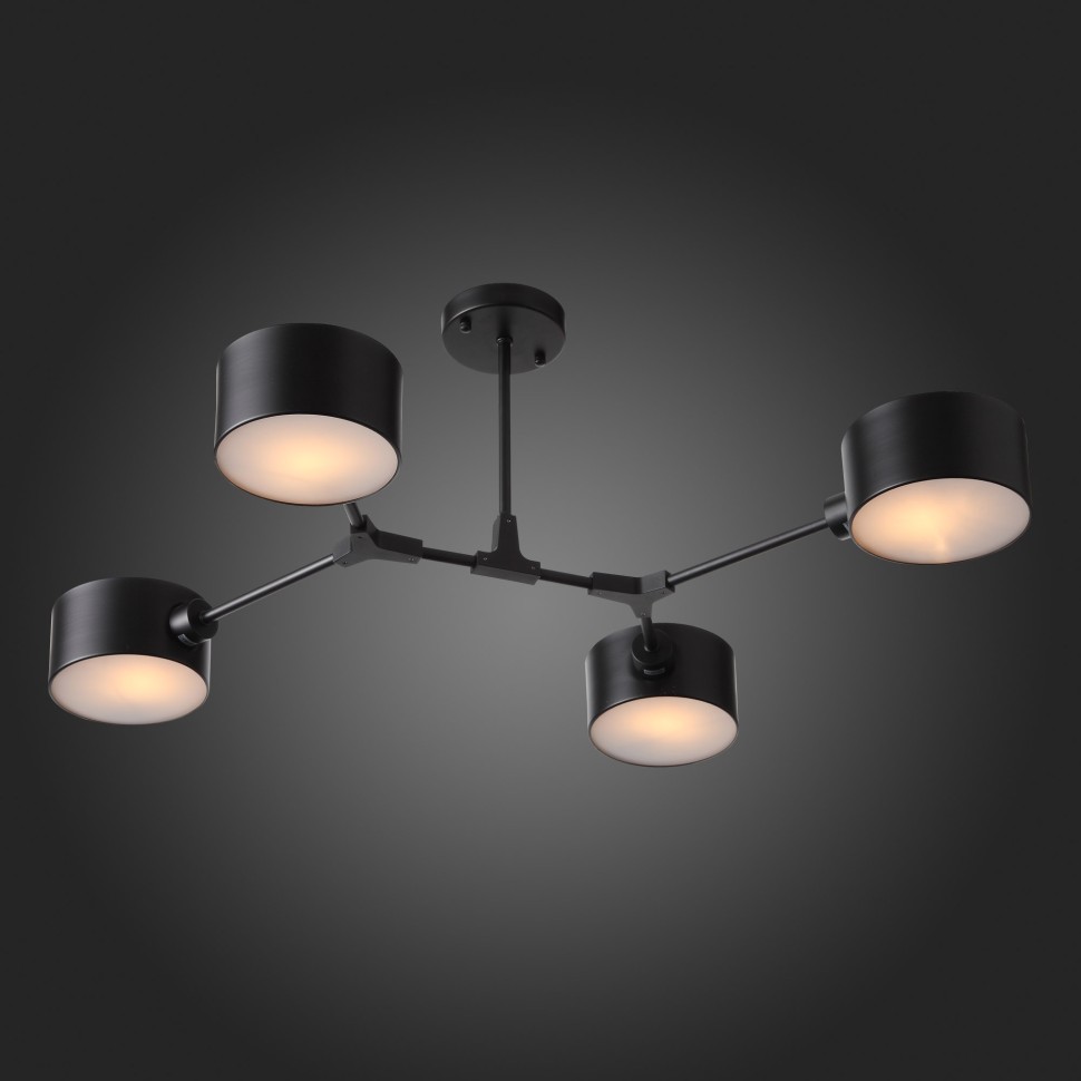 SLE183402-04 EVOLUCE черный потолочный светильник на штанге Gimento, E14*4*40W