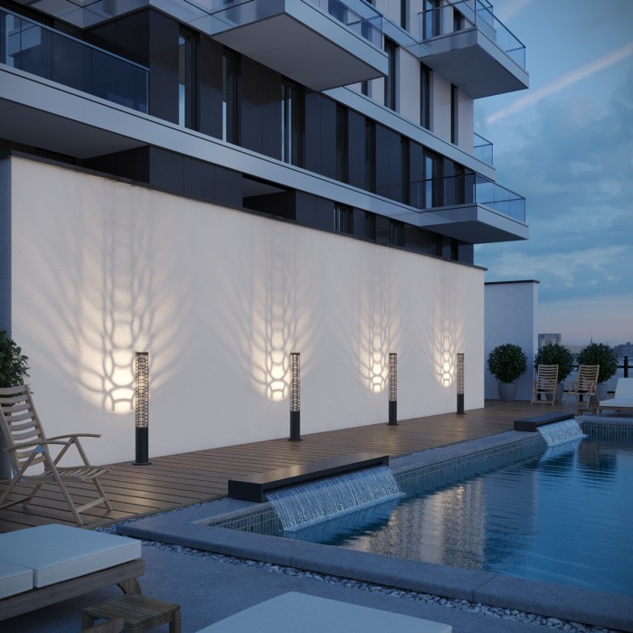 359538 NOVOTECH STREET NETZ черный ландшафтный светодиодный светильник IP65, 9W, 3000К, 80см