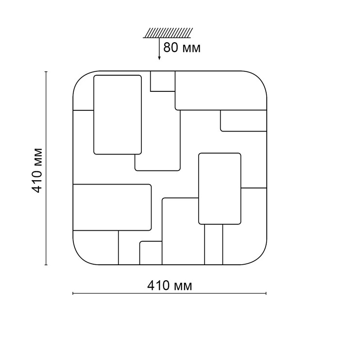 2085/DLN СОНЕКС Настенно-потолочный светильник NORES, пластик/белый, LED 48Вт, 3000/4000/6000K, 410х410мм, IP43