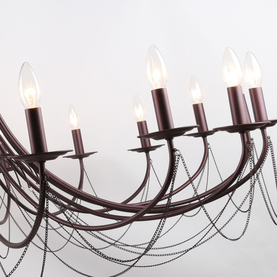 2590-18P F-PROMO подвесная люстра Plini, коричневый, 140см диаметр, Е14*18