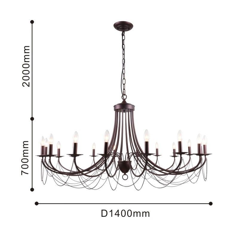 2590-18P F-PROMO подвесная люстра Plini, коричневый, 140см диаметр, Е14*18