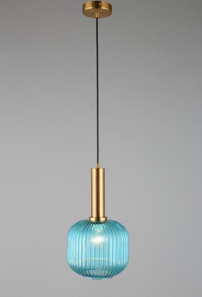 OML-99416-01 OMNILUX Triscina подвесной светильник 20см диаметр, бронза, голубой