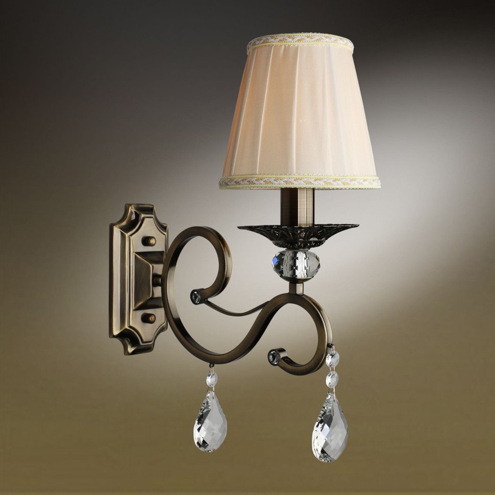 OML-79111-01 OMNILUX бра Belluno, бронза и бежевый, E14*1*40W