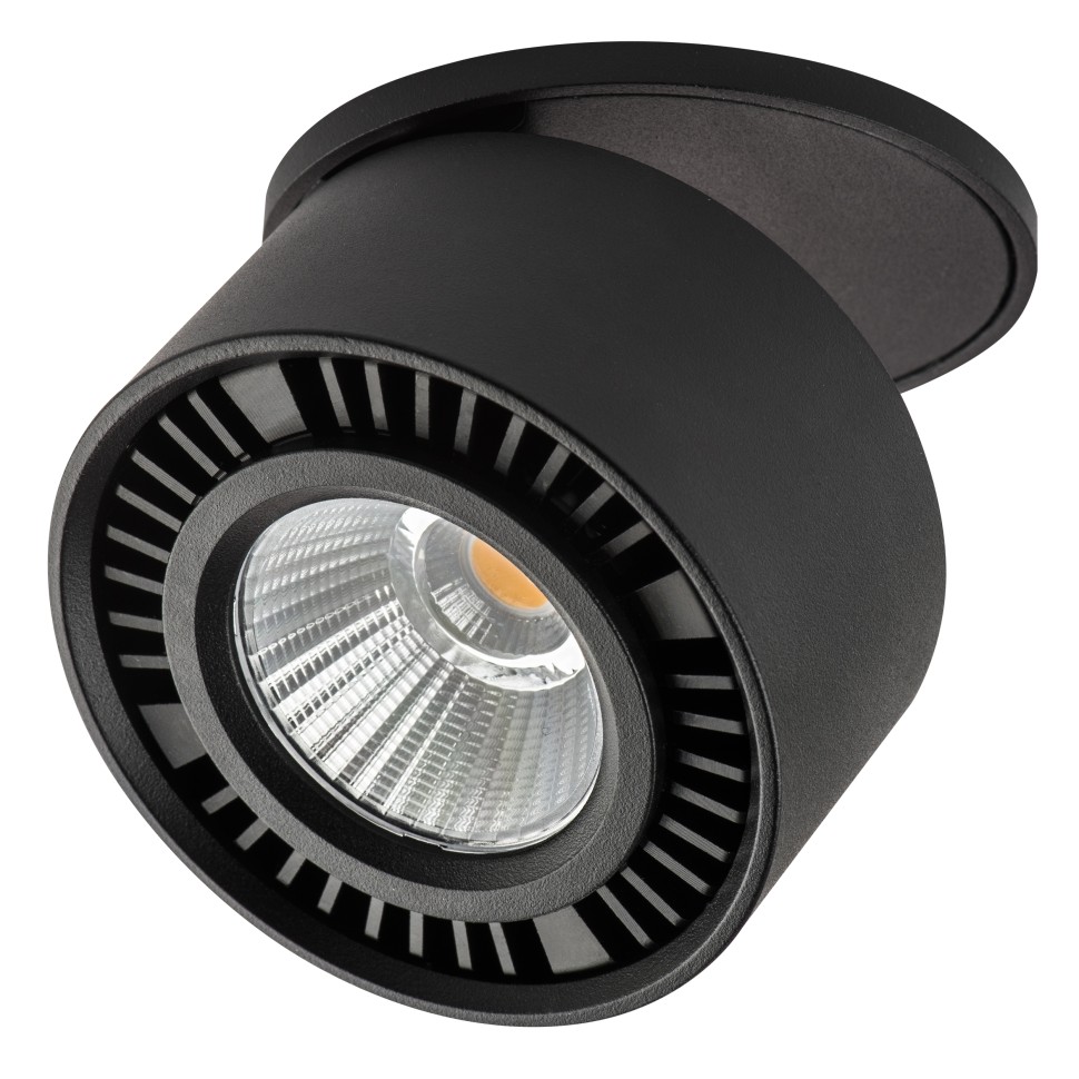 213807 LIGHTSTAR Встраиваемый черный светодиодный светильник Forte Inca, 15W, 3000K, 1400Lm, 80мм диаметр
