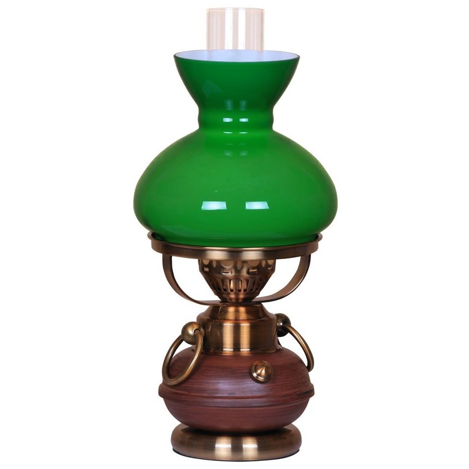 321-584-01 Velante настольная лампа "Керосинка" зеленый плафон 