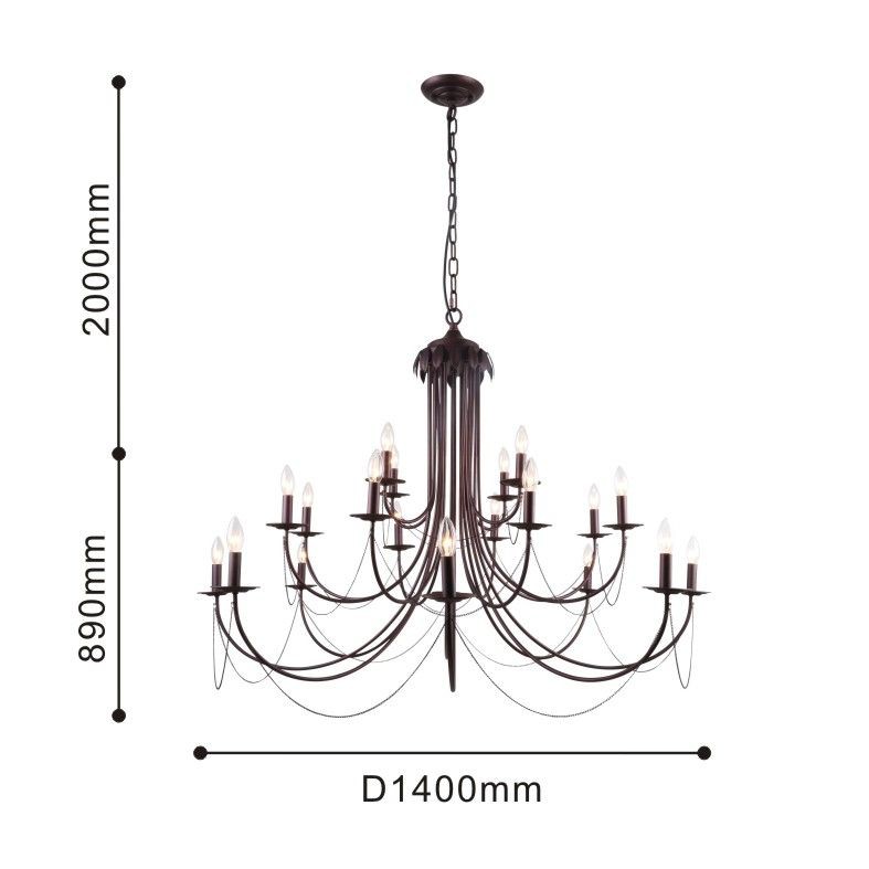2590-20P F-PROMO подвесная люстра Plini, коричневый, 140см диаметр, Е14*20
