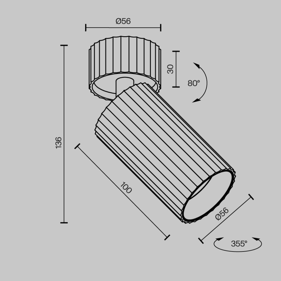 C108CL-01-GU10-BS MAYTONI настенно-потолочный накладной светильник спот Calipso, латунь