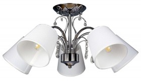 OML-56307-05 Omnilux Люстра потолочная Novello, хром, белый текстиль, 60см диаметр, E14*5*40W