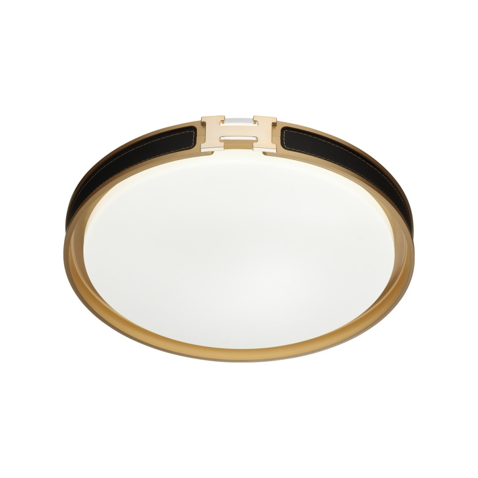 7667/DL SONEX COLOR Настенно-потолочный светильник FAVEMO BLACK, пластик/черный/золото, 48Вт 4000К, 405мм, IP43