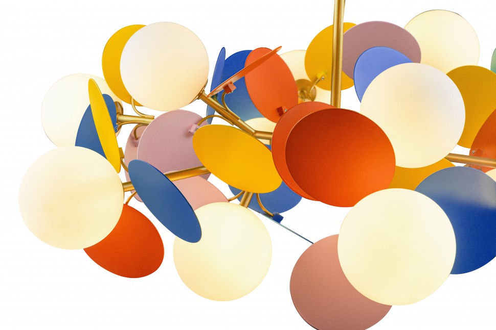 10008/12 mult LoftIt подвесная разноцветная люстра Matisse 12 ламп G9, 75см диаметр