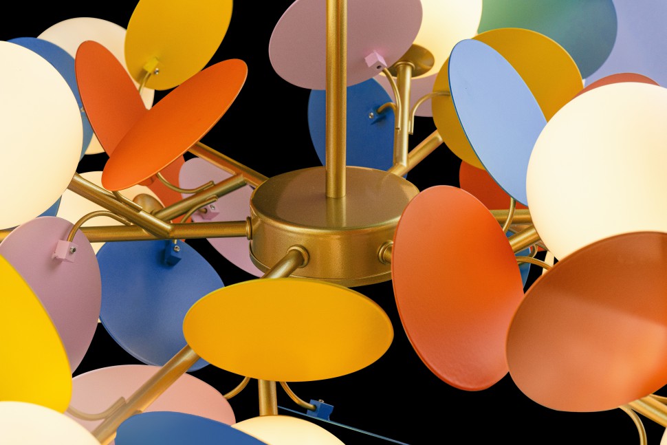 10008/12 mult LoftIt подвесная разноцветная люстра Matisse 12 ламп G9, 75см диаметр