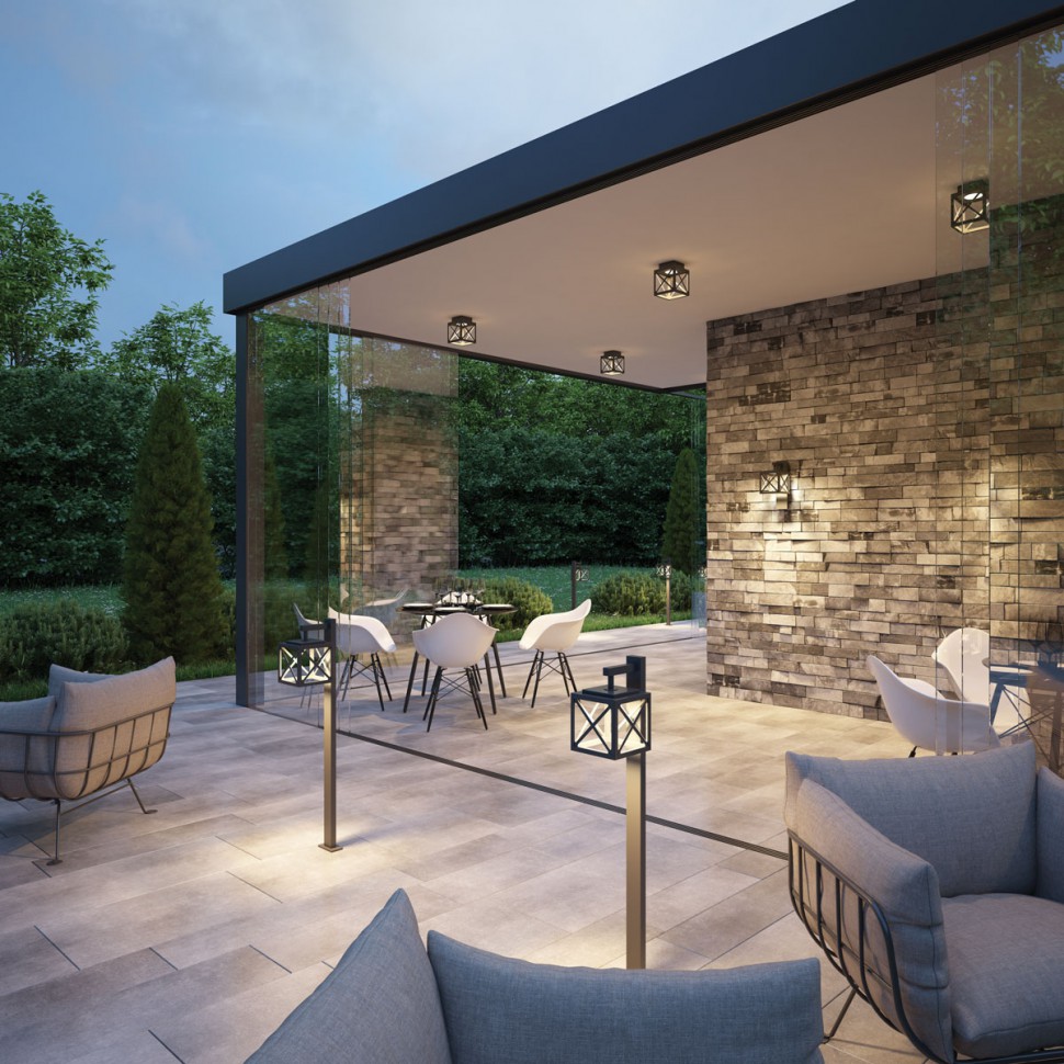 358448 NOVOTECH Ландшафтный светодиодный светильник на столбе DANTELA, 10W, IP54, 4000K, 500Lm, темно-серый, высота 1 метр