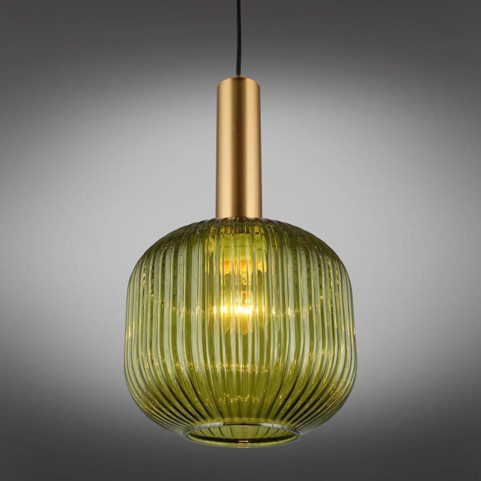 OML-99436-01 OMNILUX Triscina подвесной светильник 20см диаметр, бронза, зеленый