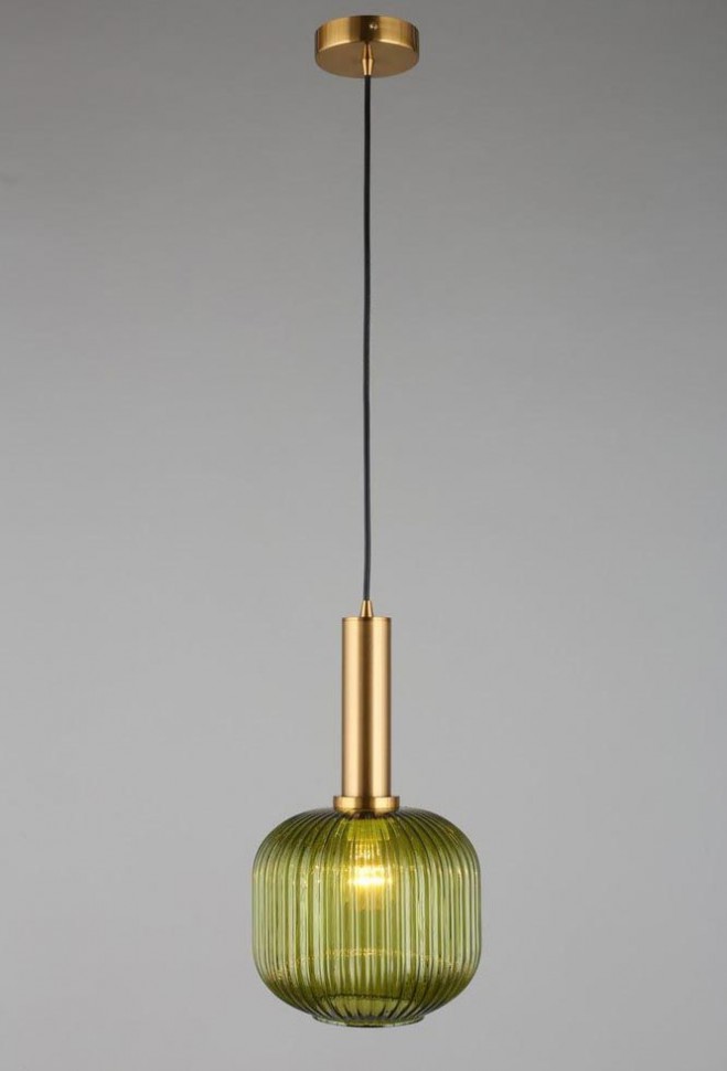 OML-99436-01 OMNILUX Triscina подвесной светильник 20см диаметр, бронза, зеленый
