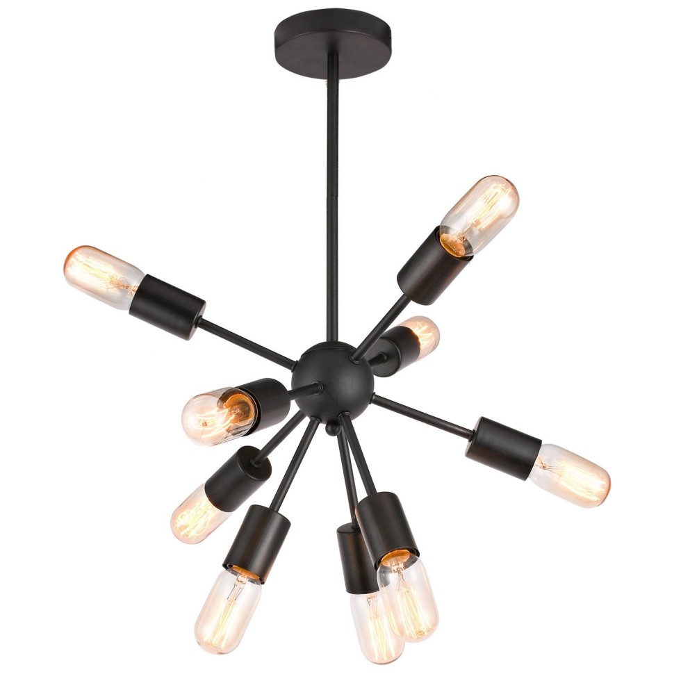GRLSP-8272 LUSSOLE LGO потолочный черный светильник Kenner, E27*9шт в комплекте