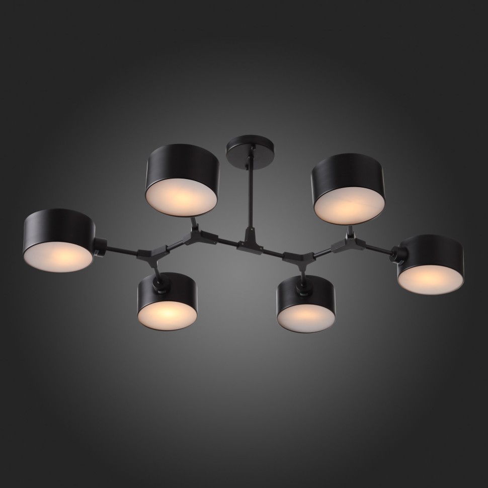 SLE183402-06 EVOLUCE черная потолочная люстра на штанге Gimento, E14*6*40W
