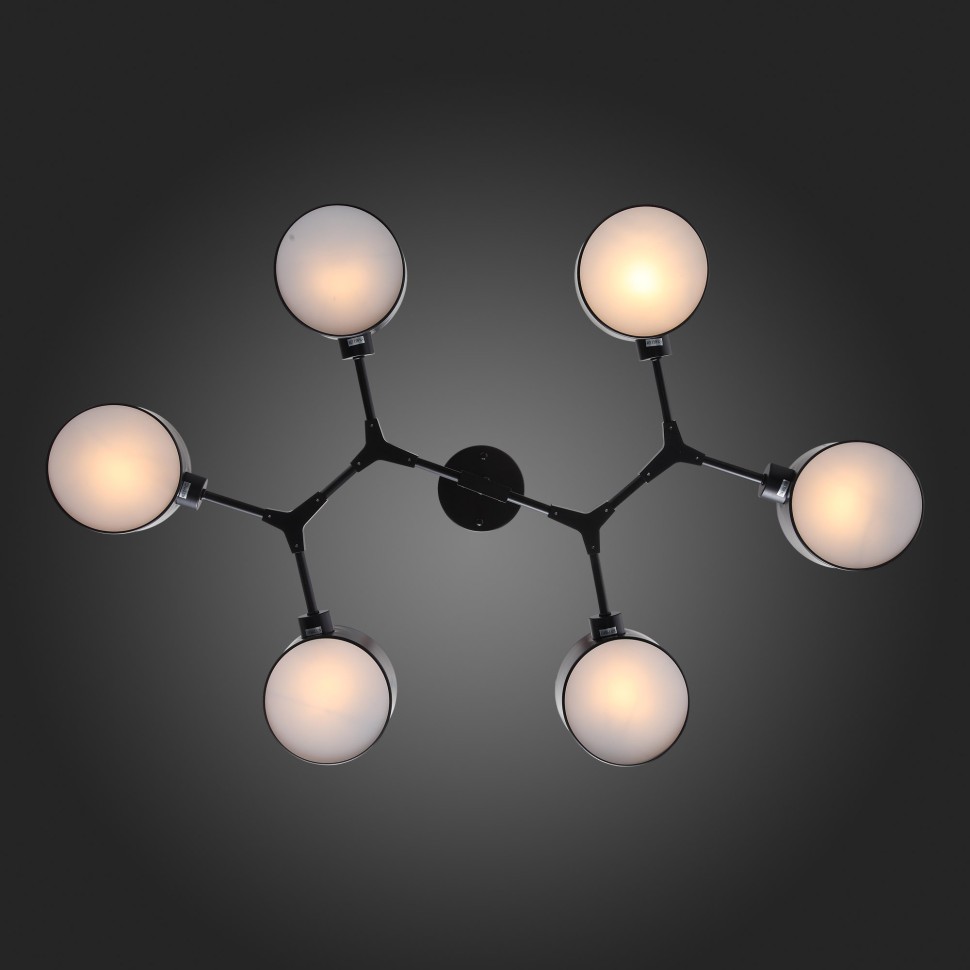 SLE183402-06 EVOLUCE черная потолочная люстра на штанге Gimento, E14*6*40W