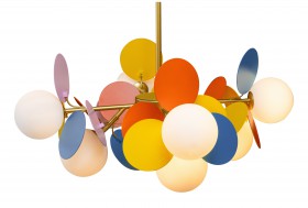10008/8 mult LoftIt подвесная разноцветная люстра Matisse 8 плафонов G9, 60 см диаметр